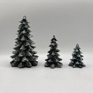 Department 56 1990 Vintage Village Evergreen Trees Set Of 3 52051 Retired